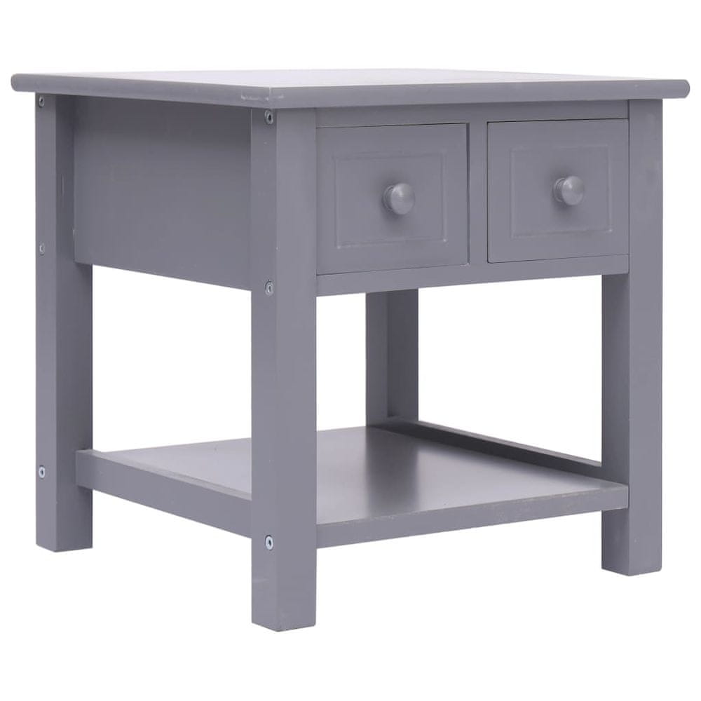 Vidaxl Príručný stolík sivý 40x40x40 cm drevo paulovnie